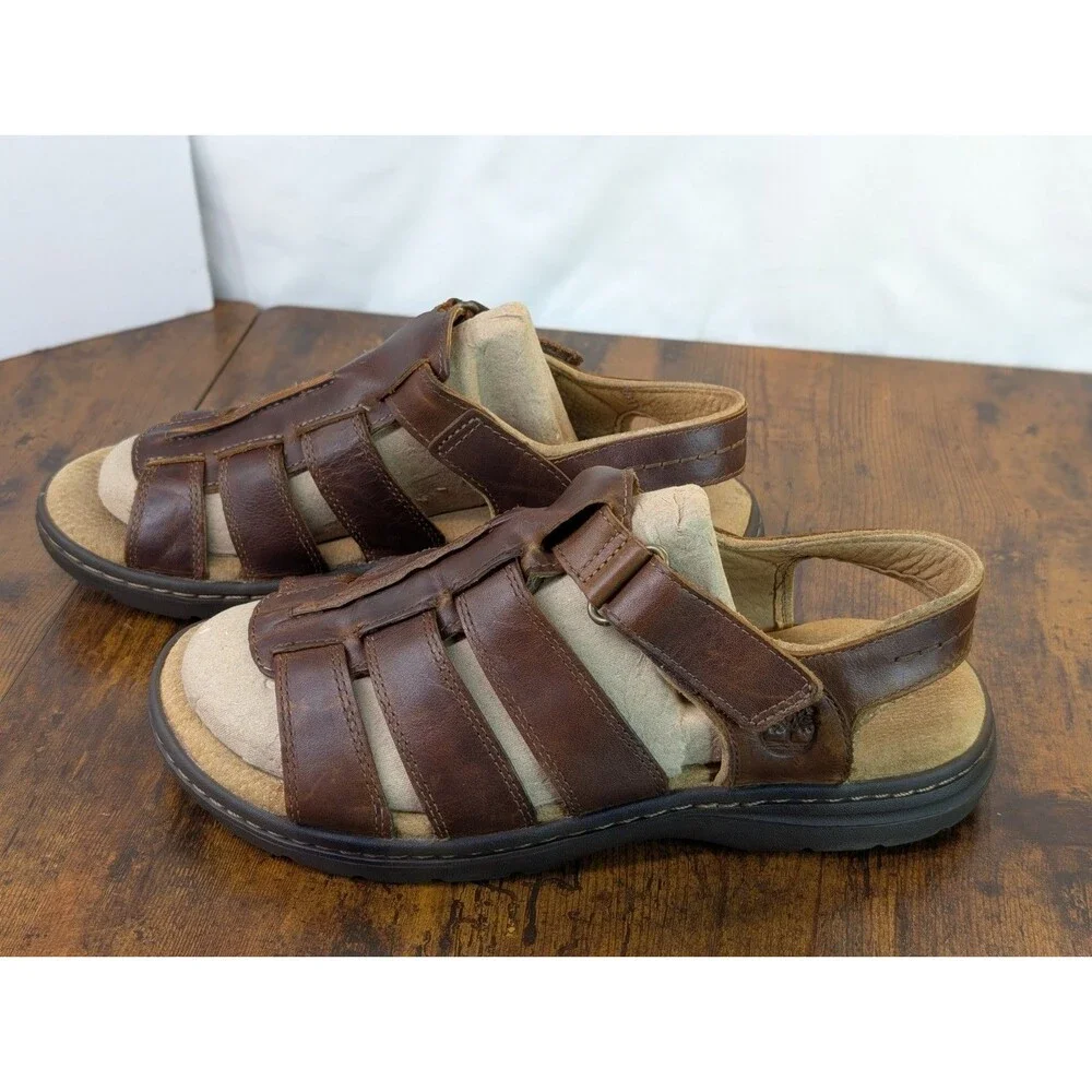 Timberland Altamont 2.0 Fisherman Sandals Men's Size 10 Brown Leather 3759A